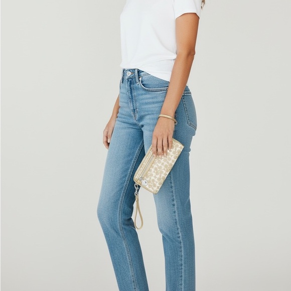 COACH Signature Zip Around Wristlet Wallet - Picture 13 of 14